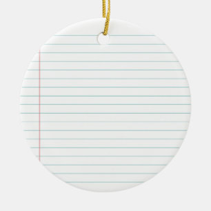 Blank Lined Paper Ceramic Ornament