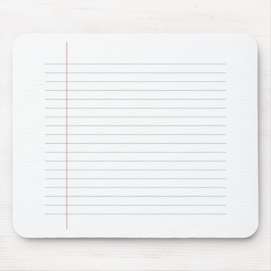 Blank Lined Paper Mouse Pad