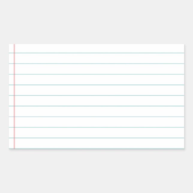 Blank Lined Paper Rectangular Sticker (Front)