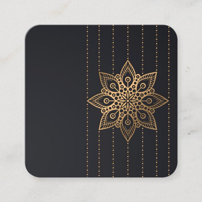 Blank Mandala Square Business Card (Front)