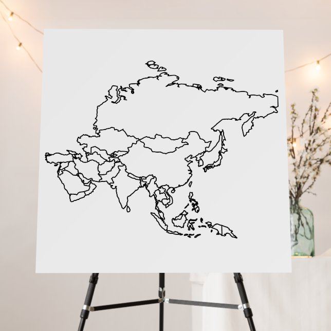 Blank Map of Asia Foam Board (In Situ (Stand))