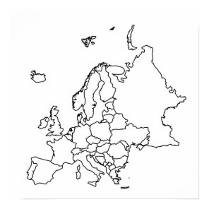 Blank Map of Europe Poster