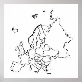 Blank Map of Europe Poster
