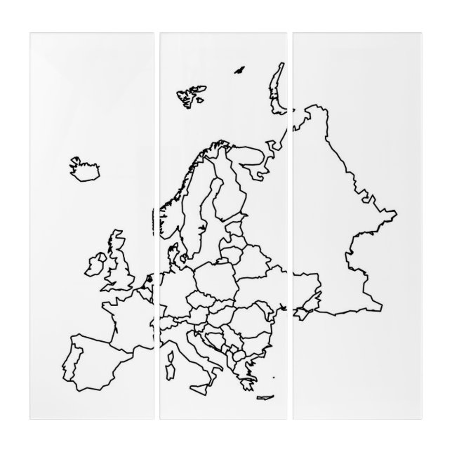 Blank Map of Europe Triptych (Front)