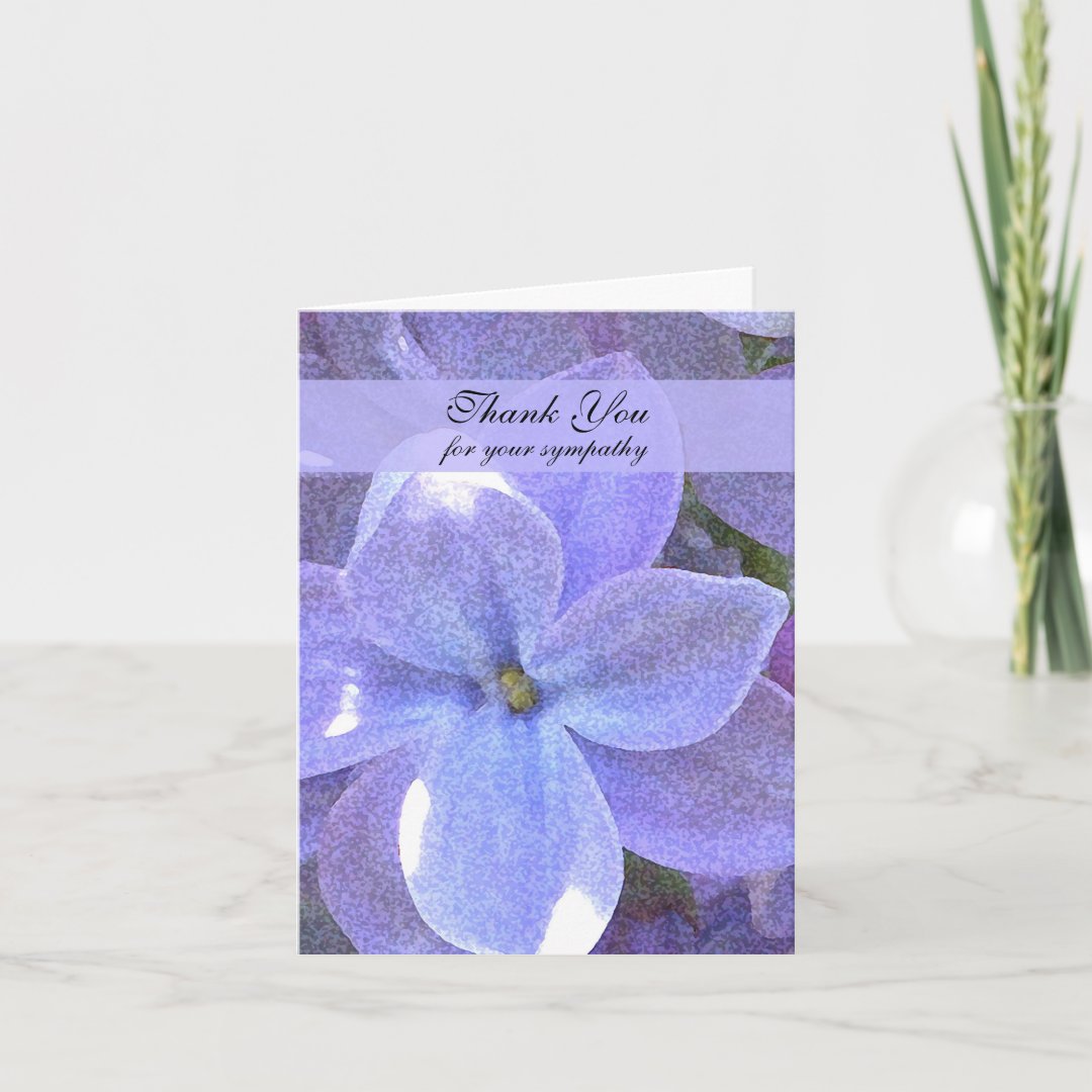 Blank Memorial Photo Thank You Note Card -- Lilacs | Zazzle