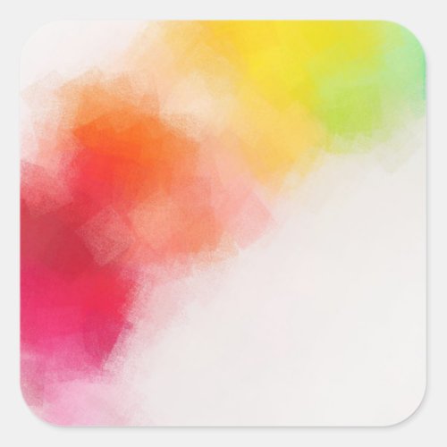 Blank Modern Colorful Template Pink Red Yellow Square Sticker