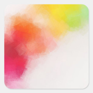 Blank Modern Colorful Template Pink Red Yellow Square Sticker