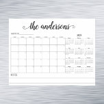 Blank Month Monogram Planner 2024 Calendar   Magnetic Dry Erase Sheet<br><div class="desc">This design may be personalized in the area provided by changing the photo and/or text. Or it can be customized by clicking Personalize this Template and then choosing the click to customize further option and delete or change the color of the background, add text, change the text color or style,...</div>