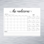 Blank Month Monogram Planner 2024 Calendar   Magnetic Dry Erase Sheet at Zazzle