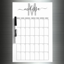 Blank Month Monogram Planning Calendar Dry Erase Board