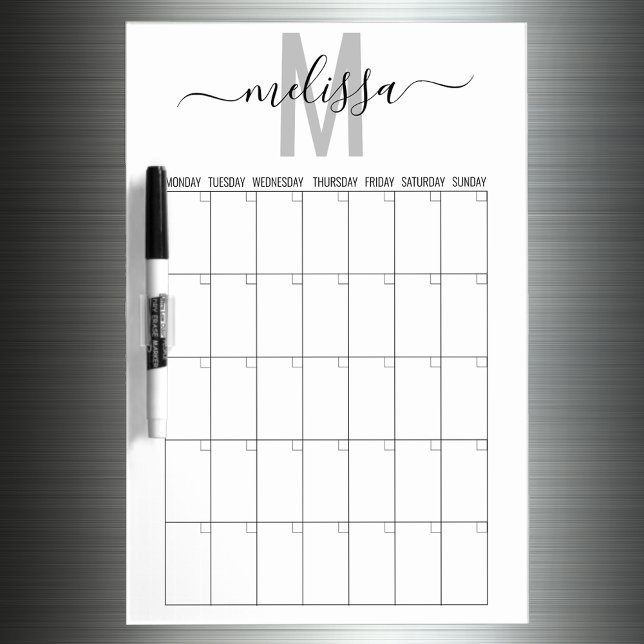  Blank Month Monogram Planning Calendar Dry Erase Board (Creator Uploaded)