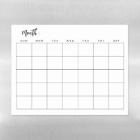 Blank monthly calendar