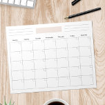 Blank Monthly Calendar Planner Notepad<br><div class="desc">An undated,  blank calendar planner for you to write down your fitness calendar,  events,  tasks,  meals,  and more!</div>