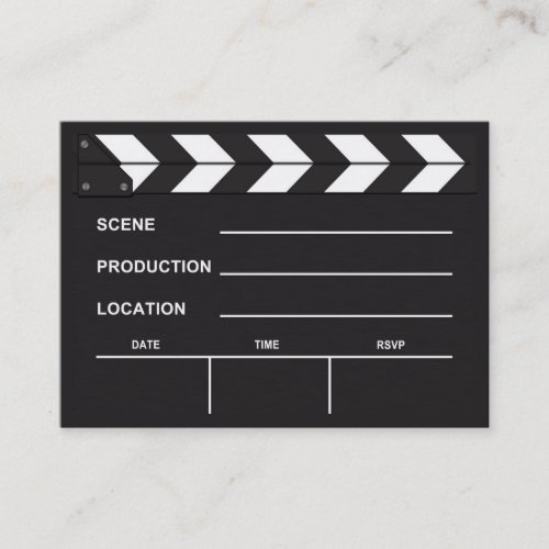 Blank Movie Clapboard Business Cards