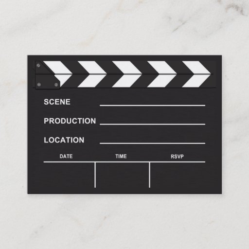 Customizable Blank Movie Clapboard Business Cards