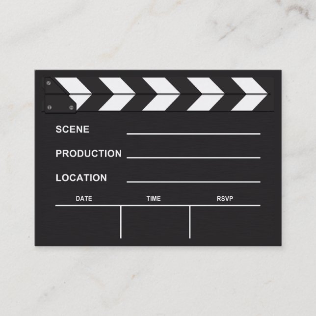 Blank Movie Clapboard Business Cards (Front)