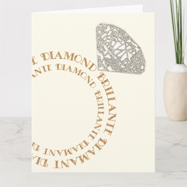 Blank Multilingual Diamond Ring Typography Card (Front)