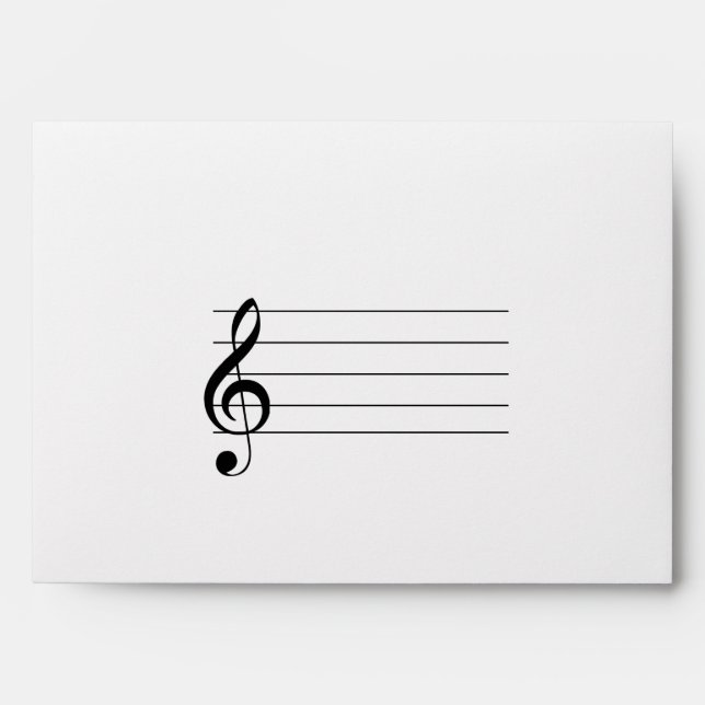 Blank Music Staff Treble Clef  Envelope (Front)