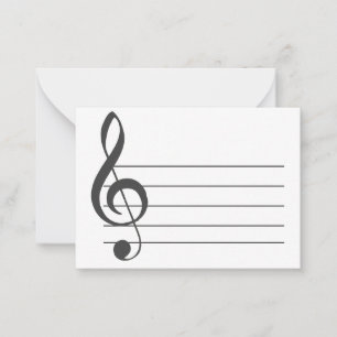 Blank Music Staff Treble Clef Musical Notecard