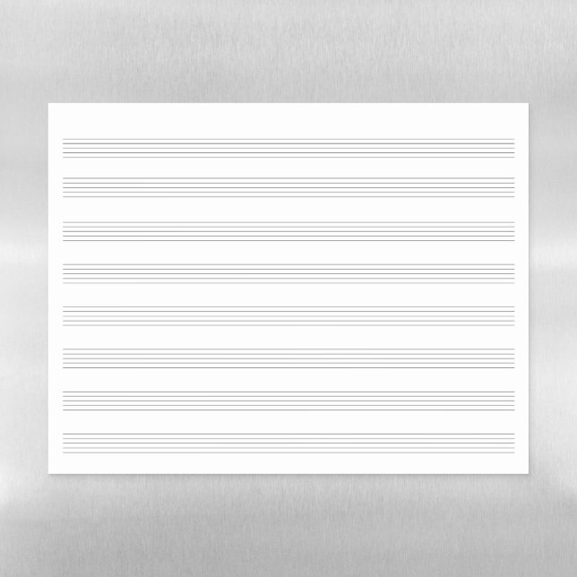 Blank Music Staves for Teaching or Composition Magnetic Dry Erase Sheet (Horizontal)