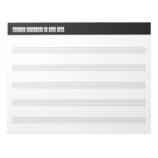 Blank Musical Score for Travelers and Musicians Np Notepad (Front)