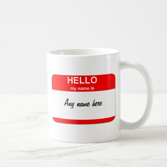 Blank name tag template mugs