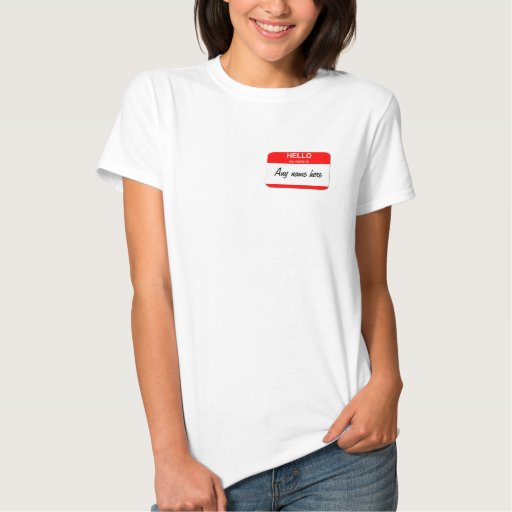 Blank name tag template shirt | Zazzle