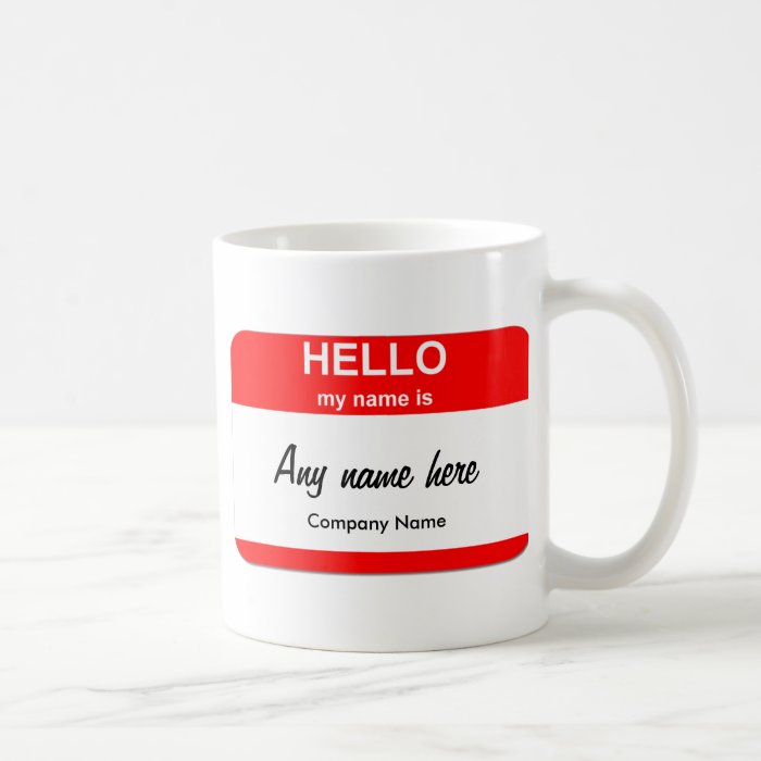 Blank Name Tag Templates Coffee Mug