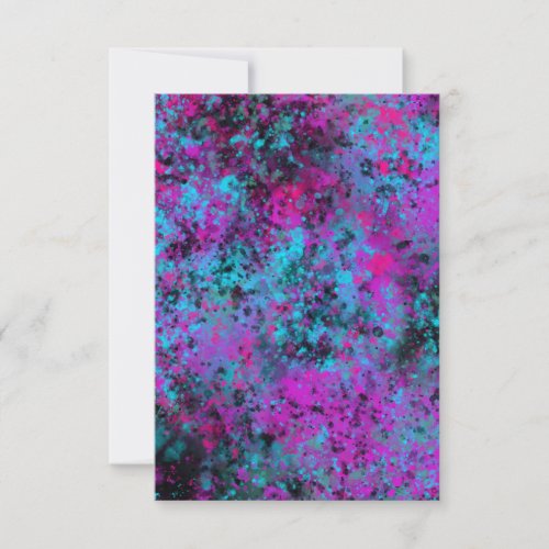 Blank Neon Paint Splatter Invitation Card