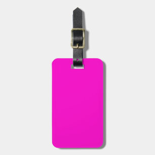 Blank Neon Pink Solid Color Luggage Tag