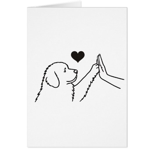 (BLANK) Newfoundland Dog Puppy High Five Paw Cards (Front)