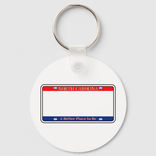 Blank North Carolina License Plate Keychain (Front)