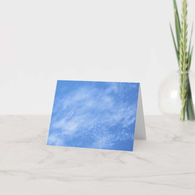 Blank Note Card--Blue Sky Clouds Card (Front)