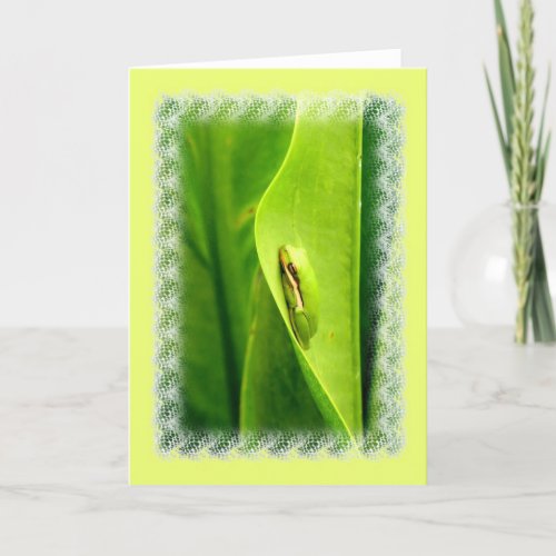 Blank Note Card Green Tree Frog Card