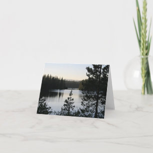 Blank Note Card, Mountain Lake Letterpress Thank You Card