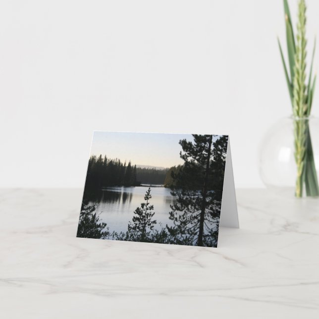 Blank Note Card, Mountain Lake Thank You Card (Front)