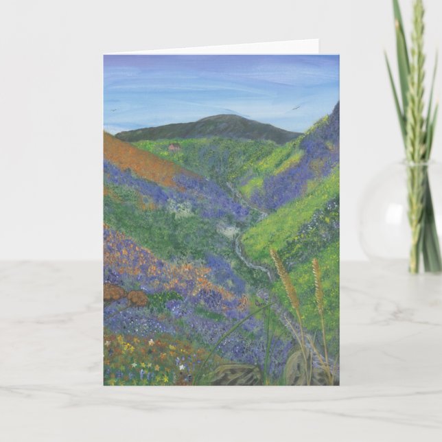 Blank Note Card - Spring time in the mountains (Front)