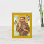 Blank Note Card St Francis &amp; Cat at Zazzle