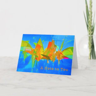 Blank Note Card with Colorful Abstract Design