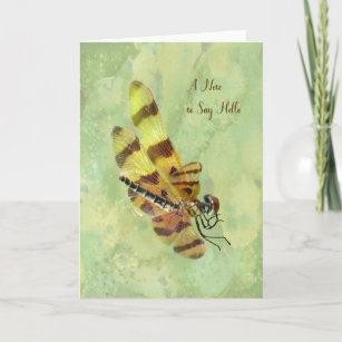 Blank Note Card with Dragonfly