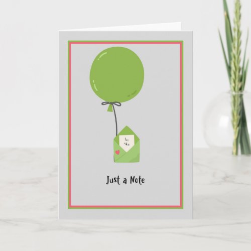 Blank Note Card with Envelope  Balloon
