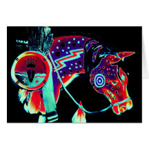 Blank Note Card with "Painted Pony" Design