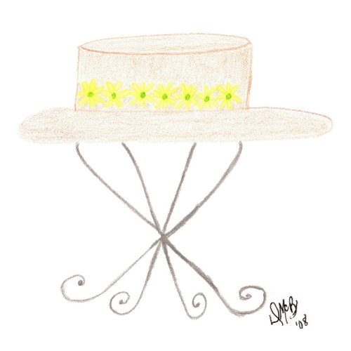 Blank Notecard _Straw Hat Flower Band on Hat Stand
