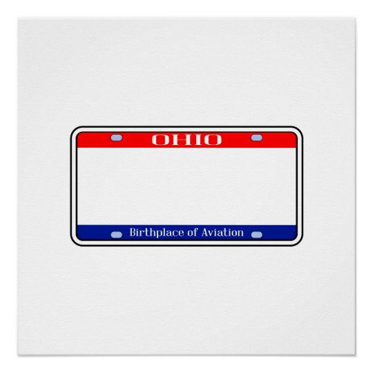 Blank Ohio License Plate Poster | Zazzle.com