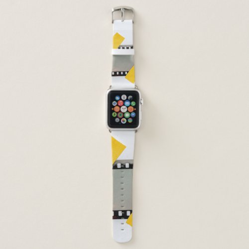 blank or empty 35mm dia film frame fixed by two ye apple watch band