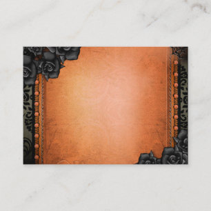 BLANK Orange & Black Gothic Seating Cards 3.5x2.5