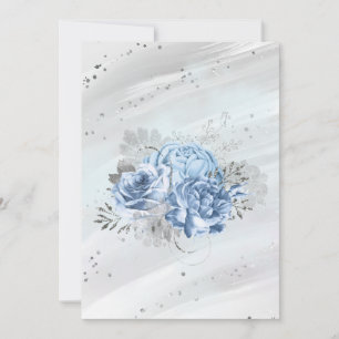 Blank Pale Blue Watercolor Flowers Announcement