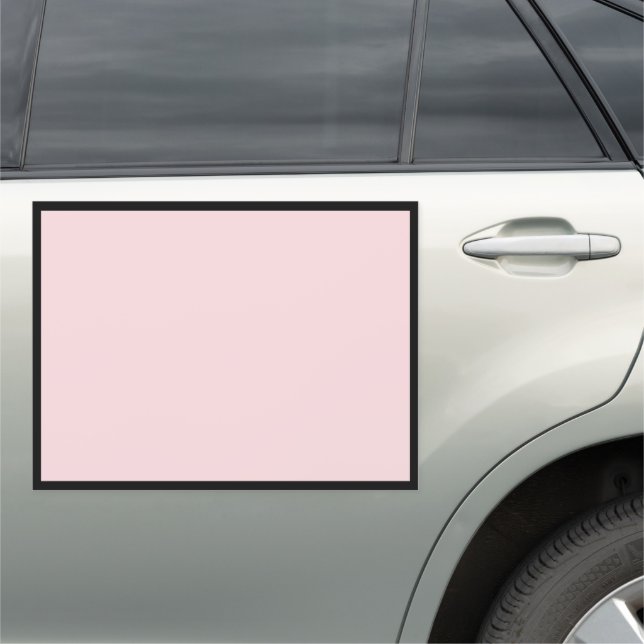 Blank Pale Pink with Black Border Car Magnet (In Situ)