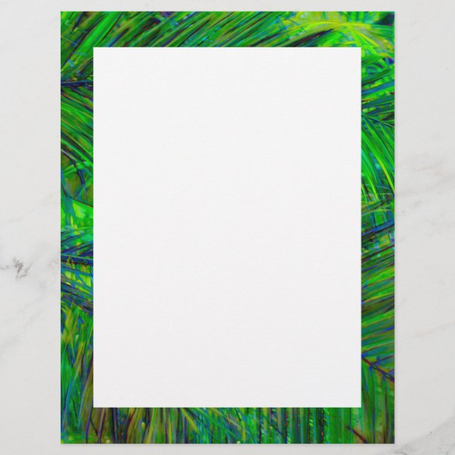 Blank Palm Leaf Border  Letterhead (Front)
