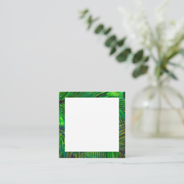 Blank Palm Leaf Border Note Card (Standing Front)